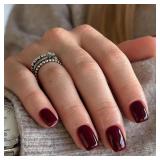 COSMOO Reflective Pink nail polish, red