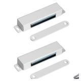WOOCH Door Magnetic Catch - 90lb High Magnetic Stainless Steel Heavy Duty Catch for Kitchen Bathroom Cupboard Wardrobe Closet Closures Cabinet Door Drawer Latch (3.7 in White, 2-Pack)