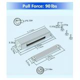 WOOCH Door Magnetic Catch - 90lb High Magnetic Stainless Steel Heavy Duty Catch for Kitchen Bathroom Cupboard Wardrobe Closet Closures Cabinet Door Drawer Latch (3.7 in White, 2-Pack)