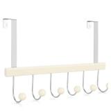 TOPIA HANGER Over The Door Hooks for Hanging, Towel Hooks Towel Racks for Bathroom, Coat Hooks Coat Rack Over The Door Organizer Hanging, Wooden Door Hangers for Coat Towel Hat Purse CT71W