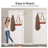 TOPIA HANGER Over The Door Hooks for Hanging, Towel Hooks Towel Racks for Bathroom, Coat Hooks Coat Rack Over The Door Organizer Hanging, Wooden Door Hangers for Coat Towel Hat Purse CT71W