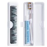 Gerkia Toothbrush Travel Case - Colorful Pattern, Holder and Covers for Toothbrushes, Includes Tongue Scraper Case