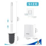 MR.SIGA Toilet Brush and Holder Set, Wall Mounted Toilet Bowl Brush, Compact Toilet Scrub Brush with Holder for Bathroom, White, 2 Pack