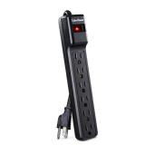 CyberPower CSB604 Essential Surge Protector, 900J/125V, 6 Outlets, 4ft Power Cord, Black