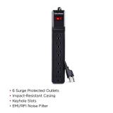 CyberPower CSB604 Essential Surge Protector, 900J/125V, 6 Outlets, 4ft Power Cord, Black