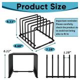 2-Pack Cutting Board Organizer, 5-Slot Steel Kitchen Storage Rack for Cutting Boards, Baking Trays, and Thin Pans - Compact Clutter-Free Solution
