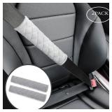Amooca Soft Auto Seat Belt Cover Seatbelt Shoulder Pad Cushions 2 PCS Universal Fit for All Cars and Backpack for a More Comfortable Driving (Light Grey)