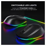seenda Rechargeable Wireless Mouse -Light Up Mouse for Laptop, Small Cordless Mice with Quiet Click & LED Lights for Kids