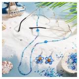 PH PandaHall 8000pcs 2mm Blue Seed Beads, Craft Glass Beads Pony Waist Bead 12/0 Mini Spacer Bead for Friendship Bracelet Making Summer Ocean Sea Seaside Beading Weaving