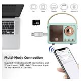 Baolira Retro Bluetooth Speaker, Wireless Portable Speaker with Crystal Clear Stereo Sound and Rich Bass, Vintage Decor, Retro Decor, Gifts for Teen Girls Boys Women (Blue)