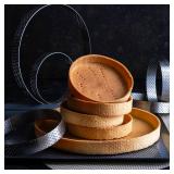 HARFINGTON Stainless Steel Tarts Rings 6.3\" Perforated Metal Circle Baking Dessert Mousse Round Cake Ring Non Stick for Home Kitchen Food Cheese Making Tool