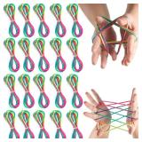 Cats Cradle String Finger String Toy Supplies Rainbow Color Cats Cradle String Game Chinese Finger Stretchy Strings Fidget Toys Executive Desk Toys, 165 cm Length
