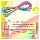Cats Cradle String Finger String Toy Supplies Rainbow Color Cats Cradle String Game Chinese Finger Stretchy Strings Fidget Toys Executive Desk Toys, 165 cm Length