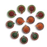 Diya for Decoration - Diyas for Divali Clay Diya Indian Puja Oil Lamp | Divali Decoration for Home - Dussehra Diwali Navratri Pooja DÃ©corations Indian Return Gift HashcartÂ®