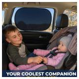 EcoNour Car Window Shade for Baby (4 Pack) | Cling Sun Shade for SUV, Van, RV, Bus & Pickup Truck | Sun Protection for Car Side Window | Sun Blocker Shade for Baby | X-Large 25\" x 16\"