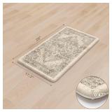 KIMODE Anti Fatigue Kitchen Mat for Floor, Boho Vintage Kitchen Rug, Non Slip Waterproof Kitchen Floor Mat, Ergonomic Cushioned Standing Mat for Sink, Laundry, Desk Khaki 17.3\"x29\"