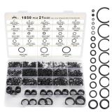 Romeda O Ring Kit O Ring Assortment Kit 21 Size, Metric Nitrile Rubber O Rings for Car Auto Vehicle Repair Faucet Plumbing Air or Gas Sealing Connections Resist Oil and Heat
