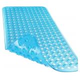 Yimobra Non Slip Bath Mat, Super Strong Suction Cups,34.5\"x15.5\"Long Tub Mat with Drain Holes, Machine Washable Fast Draining Shower Mats, Bathroom Essentials,Clear Blue
