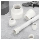 uxcell 2 Pcs UPVC Reducer Pipe Fitting, 4\"x1-1/2\" PVC Straight Pipe Coupling Adapter Connector for Home Sewer Plumbing Water Line, White