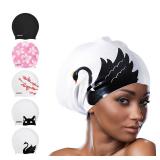 COPOZZ Extra Large Swim Cap, Designed for Long Hair Braids Dreadlocks Weaves Hair Extensions Curls & Afros, Silicone Bathing Cap Swimming Hat for Women Men