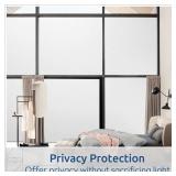 rabbitgoo Window Privacy Film, Non-Adhesive Frosted Glass Window Film for Bathroom, Static Cling Heat Blocking Stickers for Home Indoor Opaque Frosting Coverings House Tint, Matte White 17.5\" x 78.7\