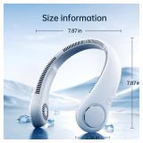 JISULIFE Portable Neck Fan, Hands-Free Bladeless, 5 Speeds, 4000 mAh Battery Operated Wearable Personal Fan, Twistable, Rechargeable, Gift for Women Men-Grey