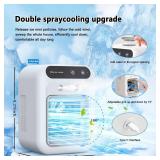 WJIANXIN Mini Portable Air Conditioner for Car, Camping & Bedroom - 500ML Water Tank with Ice Lattice, Touch Screen Evaporative Cooler, 2 Speeds Ultra-Quiet 50dB Office AC
