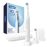 Oral-B iO Deep Clean Rechargeable Electric Powered Toothbrush, White with iO Series 3 Limited, 2 Brush Heads and Travel Case - Pressure Sensor to Protect Gums - 3 Cleaning Settings - 2 Minute Timer