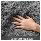 Ophanie 2x3 Small Rug Non Slip Throw Medium Gray Area Rugs, Fluffy Soft Carpet