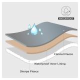 Bedsure Waterproof Blanket for Bed - Sherpa Fleece Waterproof Dog Blankets for Large Dogs, Pet Blankets for Bed/Couch/Dog Crate, Soft Plush Reversible Furniture Protector, Twin, 80\"x60\", Light Grey