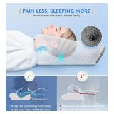 Osteo Cervical Pillow for Neck Pain Relief, Hollow Design Odorless Memory Foam Pillows with Cooling Case, Adjustable Orthopedic Bed Pillow for Sleeping, Support for Side Back Sleepers