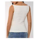 MakeMeChic Womens Vest Top Trendy Button Up Tank Tops Asymmetrical Y2k Going Out Top Apricot Medium