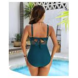 Blooming Jelly Womens One Piece Swimsuit Slimming Tummy Control Bathing Suits Sexy Swim Suits 2025 (S, Peacock Green)