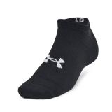 Under Armour Unisex-Adult Essential Low Socks 6 Pack, (002) Black/Black/Halo Gray, X-Large