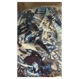 Cagola Womens Long Sleeve Swimsuits UPF 50+ One Piece Rash Guard Bathing Suit with Skirts Ladies Swimming Burkini Over 50 Blue Leaf XL