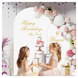 JCJ 6.6FT White Wedding Arch Backdrop Cover With Zipper - Stretchy Spandex Fitted Stand Cover for Birthday Party Decoration