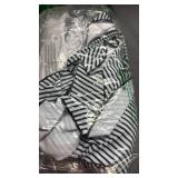 Saodimallsu Women High Waisted 2 Piece Bikini Set Bandeau Ruffle Swimsuit Top Striped Bathing Suits Black