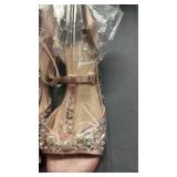 DREAM PAIRS Girls Sandals Ankle Strap T-Strap Low Heel Pearl Bow Flower Pump Dress Wedding Party Shoes for Little Kid/Big Kid,Size 5 Big Kid,Pink,KKUMHS2501