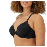 Maidenform Womens One Fab Fit T-shirt Bra, Lightly-lined Underwire Racerback For Bras, Black, 36B US