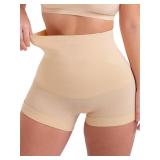 SHAPERMINT High-Waisted Shaper Boyshort - Shaping Underwear for Women - High Compression Tummy Control Shorts for Women Nude