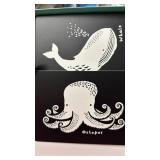 Wee Gallery Art Cards for Baby, Durable High Contrast Black and White Animal Flashcards for Newborns, Brain Development, Sensory Toys, Tummy Time Essentials for Infant and Toddler - Ocean Animals