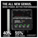 NOCO GENIUS2X4: 8A 4-Bank Smart Battery Charger (2A/Bank) - 6V/12V Automatic Maintainer, Trickle Charger & Desulfator with Overcharge Protection & Temperature Compensation â For Lead-Acid & Lithi