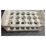 XCX Egg Storage for Refrigerator, Egg Holder for Kitchen Countertop, PET & PP Egg Container for Fridge, Egg Dispenser for 36 Eggs, Double Layer, 18 Eggs per Layer (White)