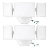 Olafus 60W Flood Lights Outdoor 2 Pack, Switch Controlled LED Security Lights 6000LM, 6500K Outside Floodlight, IP65 Waterproof Exterior Light Fixture for House, Yard, Garage, Wall/Eave Mount White