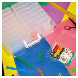 novelinks Clear 4\" x 6\" Photo Organizer with Handle â 16 Transparent Inner Photo Storage Cases, Portable Picture Keeper & Craft Supply Box â Holds 1600 Photos-Transparent