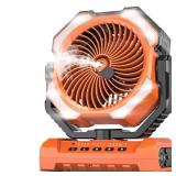 Misting Fan Portable with 9oz Water Tank, 24000mAh Rechargeable Cooling Fans for Outside, Outdoor Water Misters with 2 Mist Modes, Remote Control Camping Fan with Timer for Beach, Patios, Tents