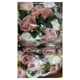 NUPTIO Large Flower Balls for Centerpieces - 2 Pcs 13.8in Diameter Dusty Rose & White Artificial Flower Ball Arrangement Bouquet Wedding Centerpieces for Tables - Fake Rose Flowers for Weddings Decor