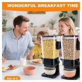 Osacoe Cereal Dispenser Countertop Black 2 Pack with Bowls Spoons Cutlery Box,5.5 QT Dry Food Dispenser Snack Organizer Containers Storage for Pantry Kitchen Organization Oatmeal Nut Granola Candy