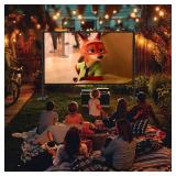 Outdoor Projector Screen with Stand - 120 inch Portable Projector Screens Indoor Outdoor Projector Screen 16:9 4K HD Outdoor Movie Screen with Carry Bag,Enioy Home Theater Projection Screen.