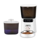 Automatic Cat Feeder and Water Fountain, 4L/16 Cups Automatic Cat Food Dispenser,10s Meal Call and Timer Setting 20 Portions 6 Meals Per Day,Pet Feeder for and Dog Black (White) USED